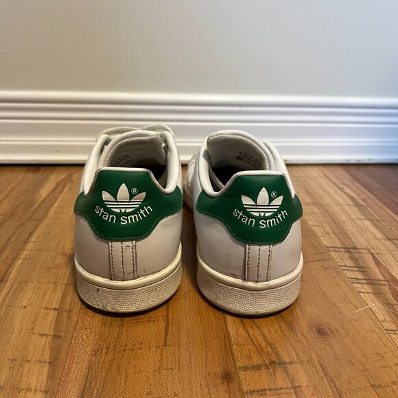 Adidas Stan Smith Shoes Cloud White and Green Vintage Style Sneaker - Picture 6 of 10